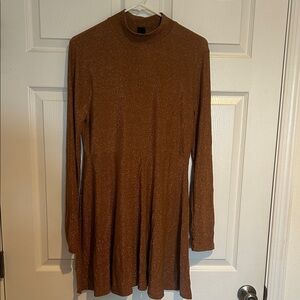 Brown Long Sleeve Dress